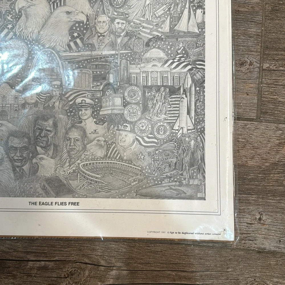Gary Fussner “The Eagle Flies Free” signed & numbered drawing​​